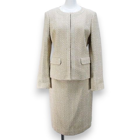 ダックス DAKS セットアップ スーツ 上下 ツイード ノーカラー 