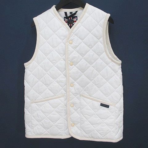 未使用品 ラベンハム LAVENHAM キルティングベスト 6/34 白系 ホワイト 