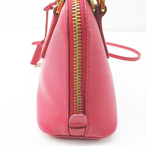 美品☆　プラダ　サフィアーノキュイール　ピンク　2way　ハンドバッグ プラダ サフィアーノ 2WAYハンドバッグ ピンク 1BA333 A2682833｜中古