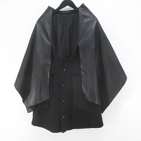 ヨウジヤマモト YOHJI YAMAMOTO レイヤードコート ジャケット S 黒系 