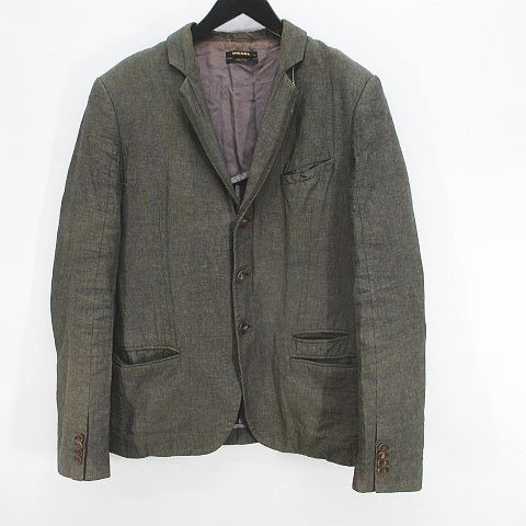 ディーゼル DIESEL テーラードジャケット L 茶系 ブラウン シングル 