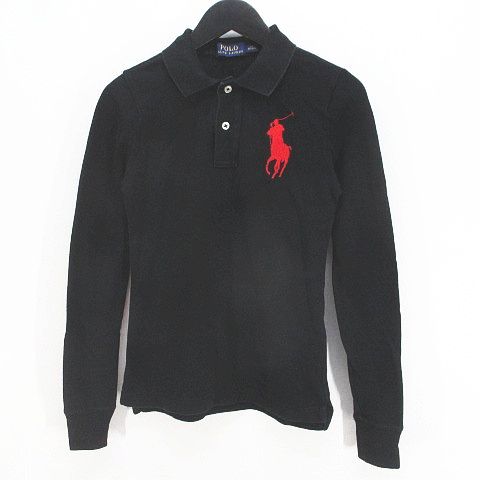 ポロ ラルフローレン POLO RALPH LAUREN 長袖 ポロシャツ XS 黒系 