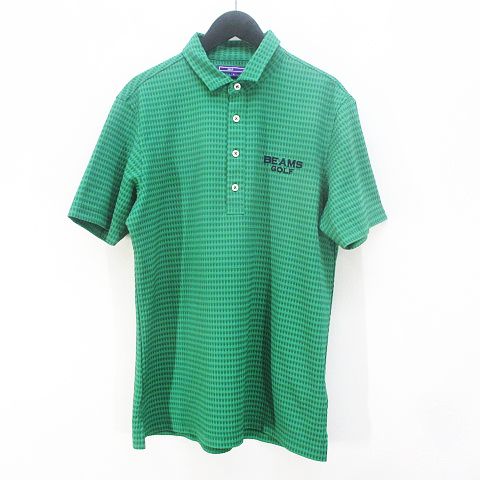 サイズ：L BEAMS GOLF ビームスゴルフ  半袖ポロシャツ  グリーン系 [240101423304] ゴルフウェア メンズ ストスト BEAMS GOLF ビームスゴルフ 半袖ポロシャツ グリーン系 L ゴルフ