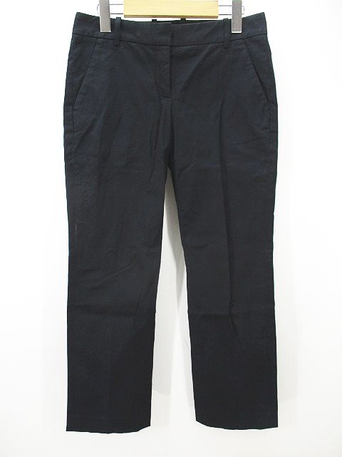 セオリー Theory クロップドパンツ 0 黒系 ブラック 無地 ジップフライ  