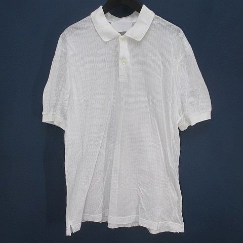 プラダ PRADA 半袖 ポロシャツ L 白系 ホワイト 綿 コットン