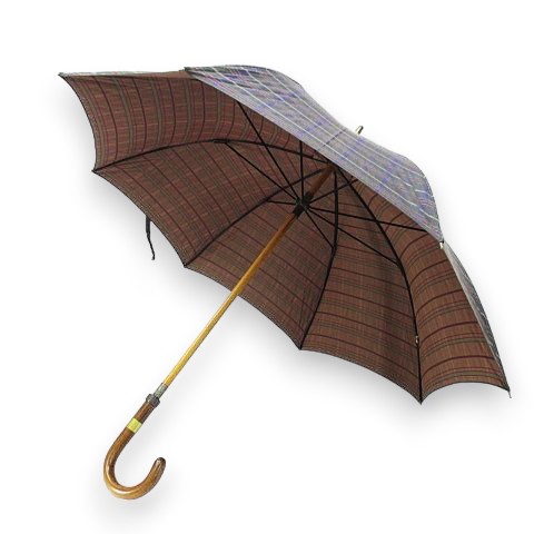 ダンヒル dunhill 長傘 雨傘 ダークグリーン系 8骨組 手開き レイン 