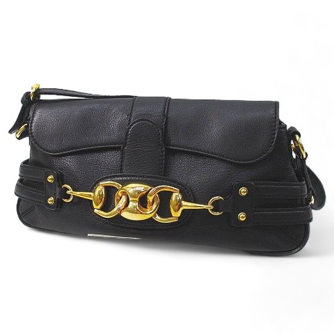 グッチ GUCCI 159402 214397 ショルダーバッグ ゴールド金具 ブラック 