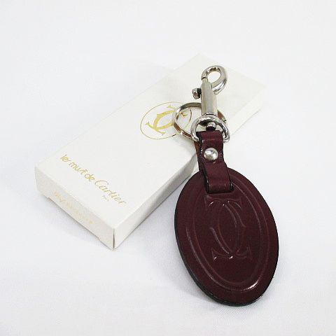 Cartier カルティエ マストライン キーリング キーホルダー ボルドー カルティエ Cartier マストライン キーリング キーホルダー