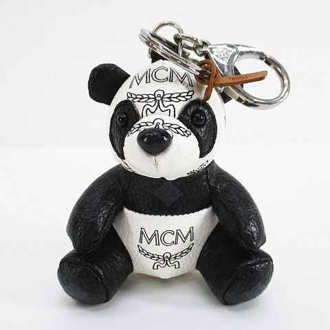 エムシーエム MCM キーホルダー チャーム キーリング ホワイト 白 ロゴ 
