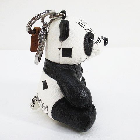Bランク MCM エムシーエム チャーム キーホルダー ライオン ホワイト