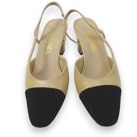 シャネル CHANEL REV G31318 Y500006 スリングバック シューズ ゴート