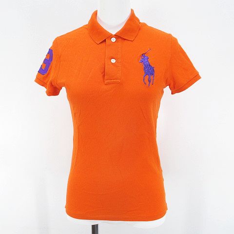 ラルフローレン RALPH LAUREN 半袖 ポロシャツ M オレンジ系 ビッグ
