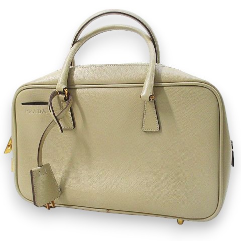プラダ PRADA ハンドバッグ ベージュ レザー イタリア製 レディース
