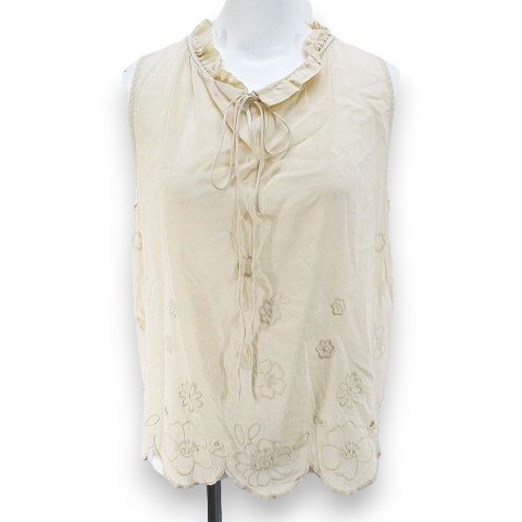 chloe クロエ ボウタイ シルク 刺繍 ブラウス ホワイト ボリューム