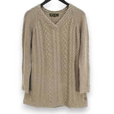 ロロピアーナ Loro Piana 長袖 ニット セーター 44 茶系 ブラウン 