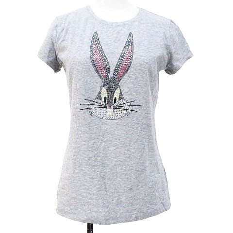 モナリザ MONNALISA バックスバニー 半袖 カットソー Tシャツ L グレー 