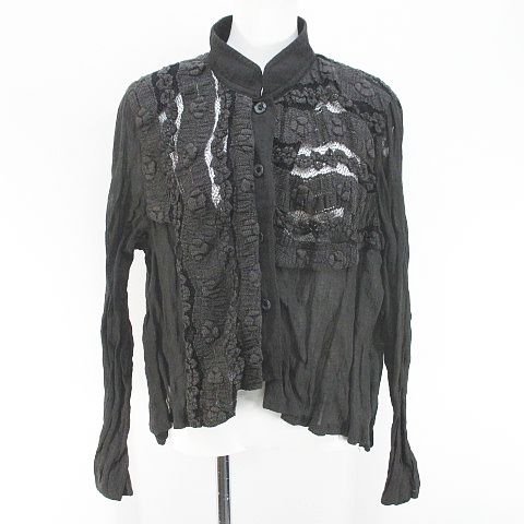 エイココンドウ EIKO KONDO 長袖 シャツ ブラウス 濃茶 ダークブラウン  