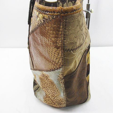 COACH コーチ 12899 パッチワークブリーカートートバッグ ブラウン系 コーチ COACH 12899 パッチワーク ブリーカー トートバッグ ラメ