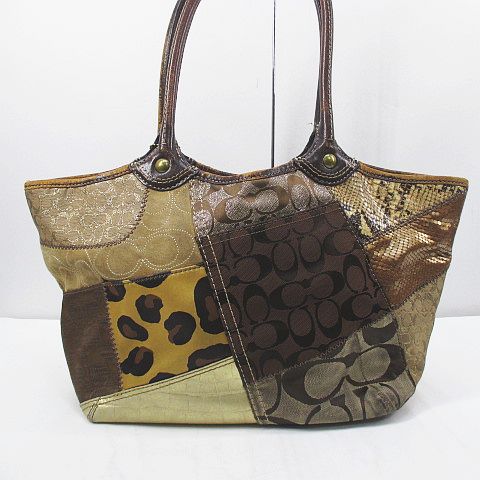 コーチ COACH 12899 パッチワーク ブリーカー トートバッグ ラメ 