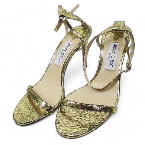 JIMMY CHOO ジミー チュー サンダル 36½ ゴールド JIMMY CHOO ゴールド サンダル JIMMY CHOO ジミー チュー サンダル 36½
