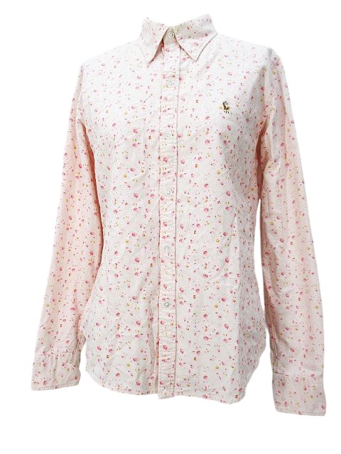 ラルフローレン RALPH LAUREN 花柄 長袖 シャツ ブラウス 11 ピンク 