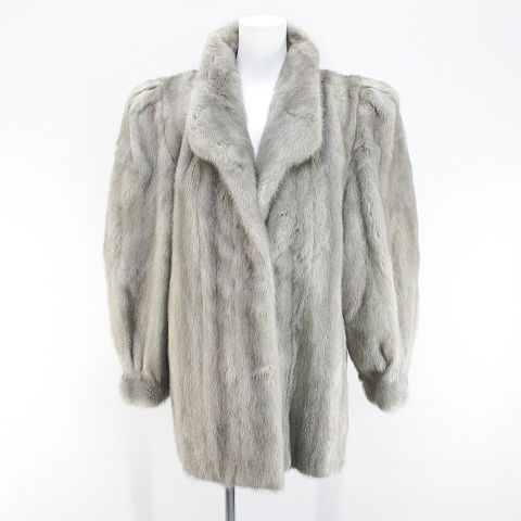 SAGA MINK サファイアミンク 毛皮 コート シルバーグレー ファーコート