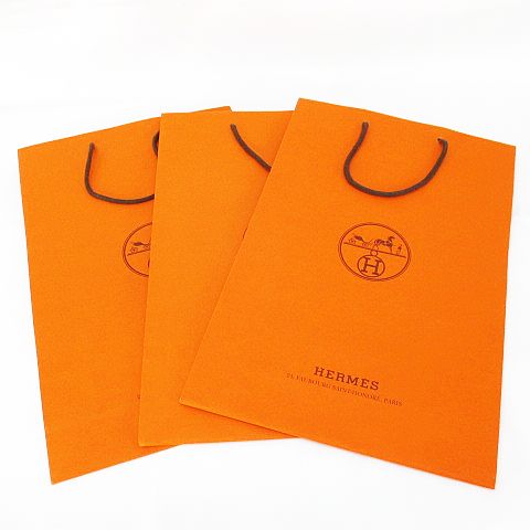 エルメス HERMES 紙袋 3枚セット ショッパー ショップ袋 オレンジ系