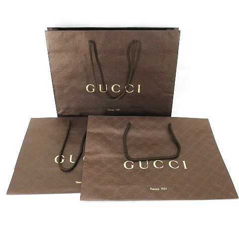 グッチ GUCCI 紙袋 GG柄 3枚セット ショッパー ショップ袋 ブラウン 茶 