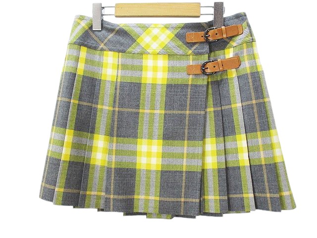 BURBERRY BLUE LABEL チェック柄ミニスカートラップスカート