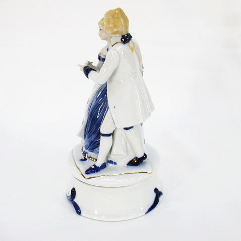 回転オルゴール エンゼルオルゴール 婦人とダンス 陶器人形 舞踏会