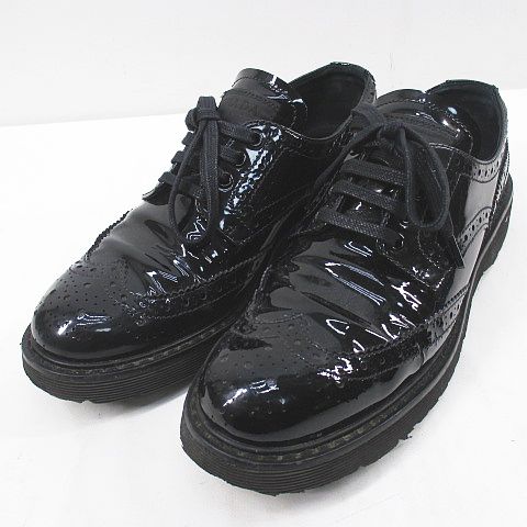 プラダ PRADA 3E5300ドレスシューズ レースアップ 37.5 ブラック 黒系