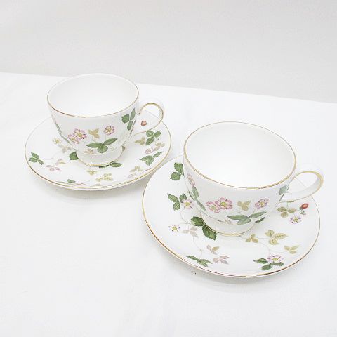 ウェッジウッド ワイルドストロベリー カップ&ソーサー(リー) 2客セット ワイルド ストロベリー ティーカップ&ソーサー (リー)|WEDGWOOD