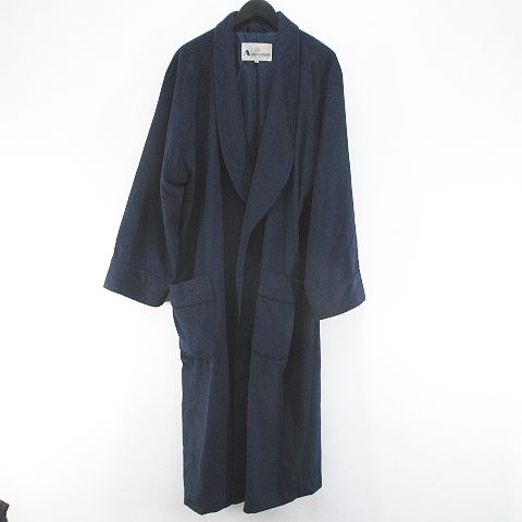 美品 Aquasqutam 比翼ウールロングコート Vネック ネイビー Mサイズ アンゴラウール コンバーチブルロングコート（0115WE06