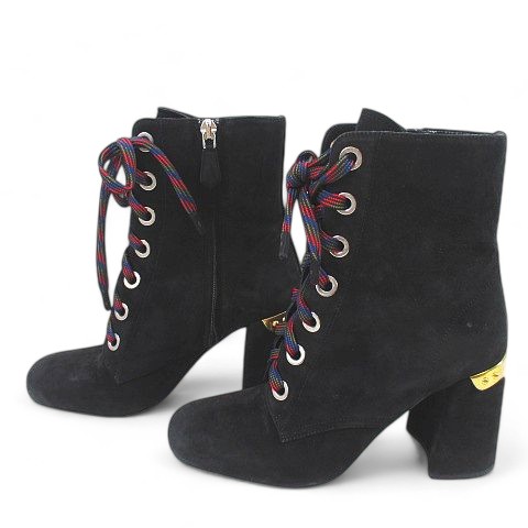 プラダ PRADA ショートブーツ レースアップ スクエアトゥ