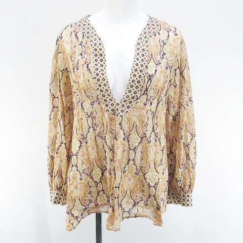 ルイヴィトン LOUIS VUITTON ペイズリー柄 長袖 ブラウス カットソー V