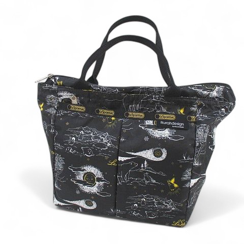 【美品】レスポートサック♡イクラデザイン トートバッグ ポーチ付き 黒 A4 美品】レスポートサック♡イクラデザイン トートバッグ ポーチ
