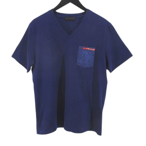 PRADA プラダ Tシャツ・カットソー 青 XS 4103725L0056 楽天市場】【SALE】‡PRADA/プラダ‡プリントTシャツ/Vネック/半袖