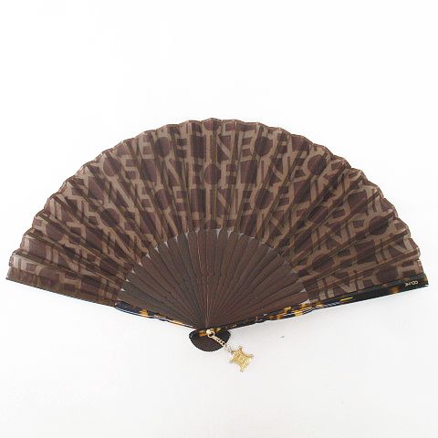 CELINE ロゴ入りブラウン扇子 ケース付き CELINE ロゴ入りブラウン扇子 ケース付き CELINE ロゴ入り