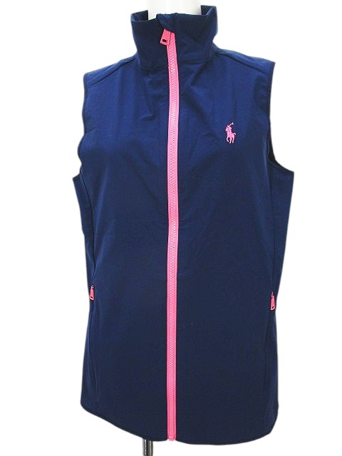 【即決】POLO GOLF ポロゴルフ ニットジャケット ネイビー系 L [240001240376]【中古】メンズ POLOGOLF ラルフローレン ポロゴルフ 長袖 ニットジャケット 総柄