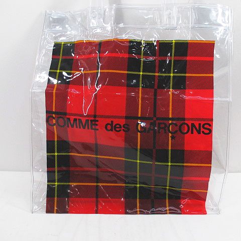 COMME des GARÇONS トートバッグ レッドチェック ビートルズ コムデギャルソン トートバッグ タータンチェック-赤