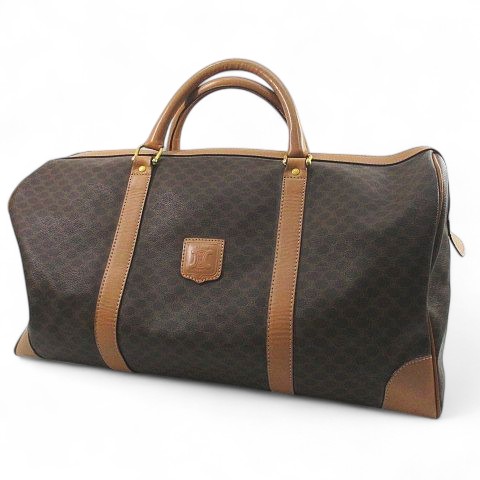 HK01 セリーヌ CELINE ボストン バッグ マカダム 旅行鞄 セリーヌ CELINE ボストンバッグ 旅行鞄 マカダム柄 ブラウン 茶