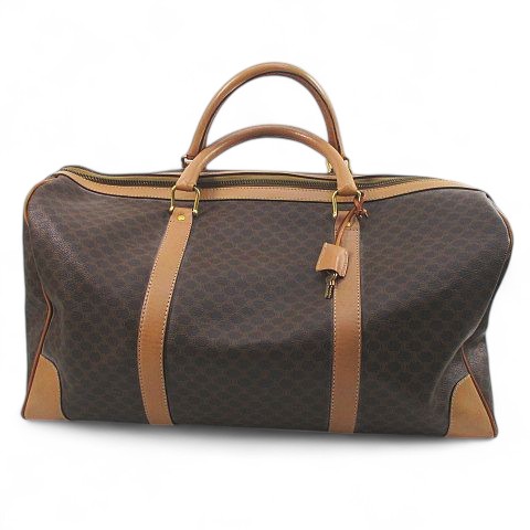 セリーヌ CELINE ボストンバッグ 旅行鞄 マカダム柄 ブラウン 茶
