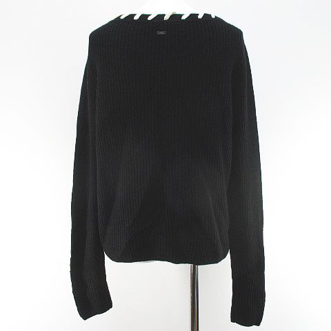 アルマーニエクスチェンジ A/X ARMANI EXCHANGE 長袖 ニット セーター M 黒系 ブラック リボン 金具 レディース アルマーニエクスチェンジ A/X ARMANI EXCHANGE 長袖 ニット