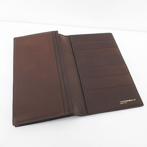 セール MORESCHI モレスキー 長財布 二つ折り クロコダイル 緑 美品□モレスキー MORESCHI□シンプル レザーウォレット 二つ折り長