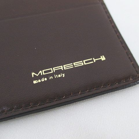 セール MORESCHI モレスキー 長財布 二つ折り クロコダイル 緑 美品□モレスキー MORESCHI□シンプル レザーウォレット 二つ折り長
