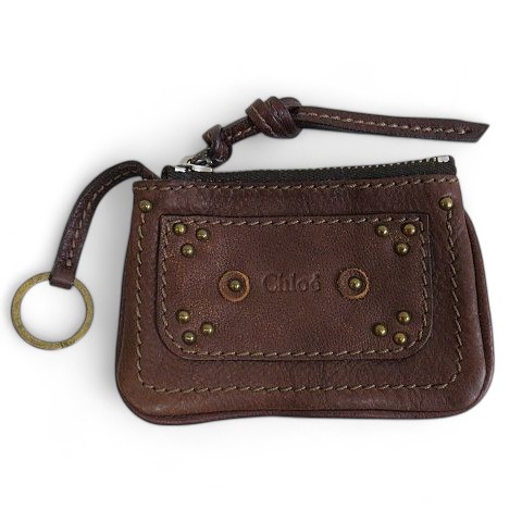 クロエ CHLOE 小銭入れ コインケース 財布 ウォレット ブラウン レザー  