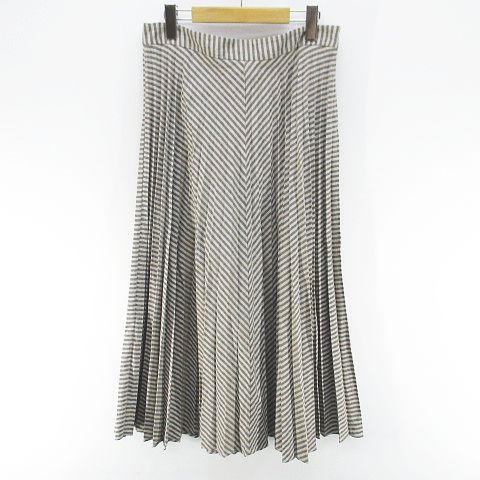 ザラウーマン ZARA WOMAN ストライプ柄 ロング丈 プリーツ