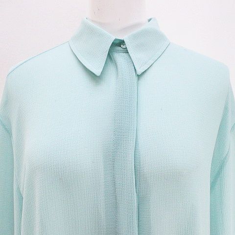 ⭐︎超美品⭐︎minimal sheerシャツ ザラ ZARA 長袖 シャツ ブラウス シアー 透け感 XS 水色系
