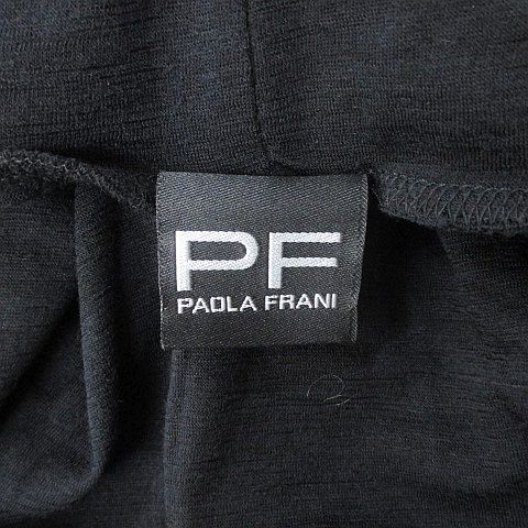 paola frani パオラフラーニ カットソー ハイネック 40 ブラック 黒系