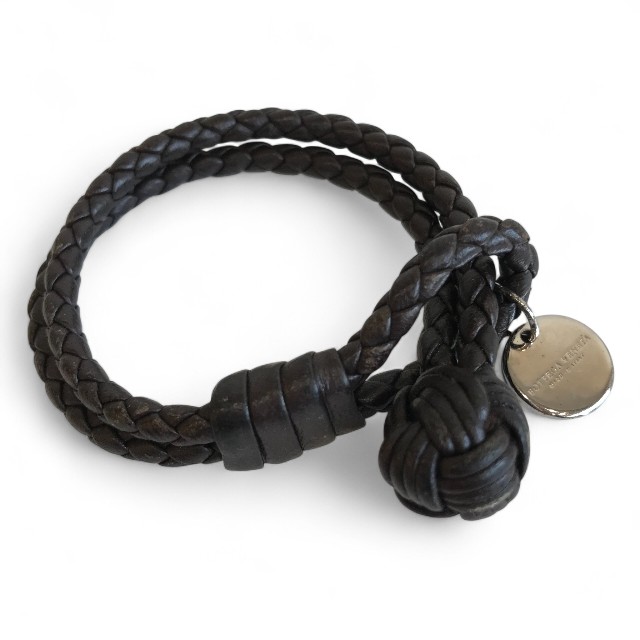 ボッテガヴェネタ BOTTEGA VENETA ダークブラウン レザー ブレスレット